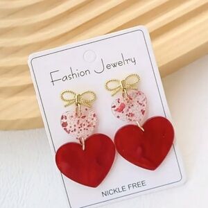 ACRYLIC heart ❤️ Dangle earrings